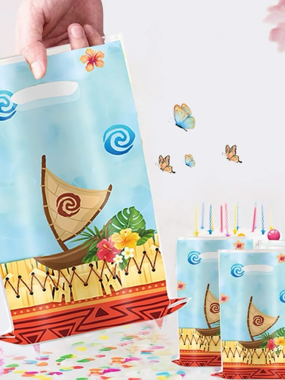 Tropical Boat Treat Bags - Blue Party Favor Bags 30 bags